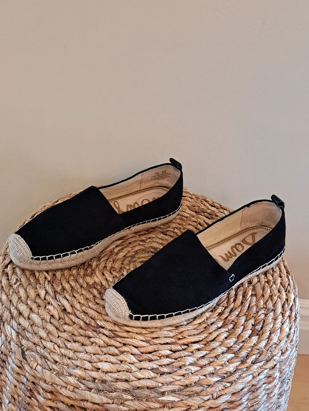 Sam Edelman Womens Khloe Black Suede Preppy/Vacation Espadrille Loafers 7.5